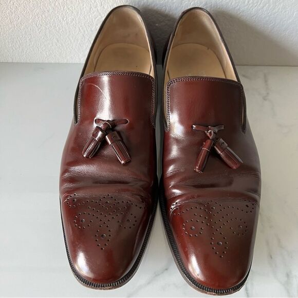 Salvatore Ferragamo Mens Leather Tassel Loafers Size 8 Brown main image 7